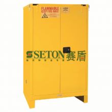 易燃性液体安全存储柜-带底座 黄色90加仑 双门自关式